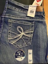 WallFlower Women's Blue Curvy Fit Bootcut Jeans Size 17 Short. Waist:36in