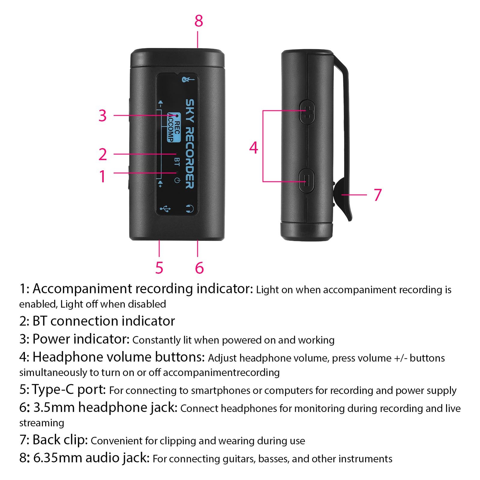 Carte son d'enregistrement mini interface audio bluetooth et mixeur usb - 4