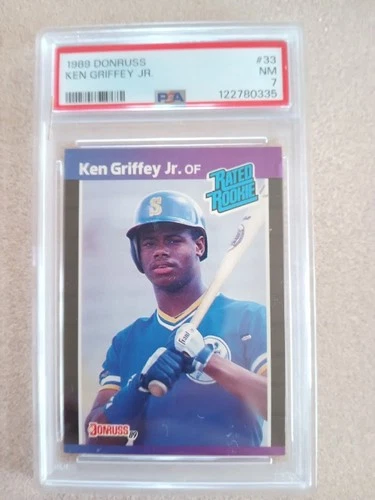 1989 DONRUSS #33 KEN GRIFFEY JR. ROOKIE RC PSA 7