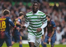 Signed VICTOR WANYAMA A4 Celtic V Barcelona Champions League Goal photo -COA -