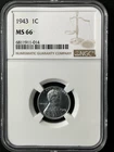 1943  1C Lincoln Wheat One Cent  NGC MS66  6811911-014