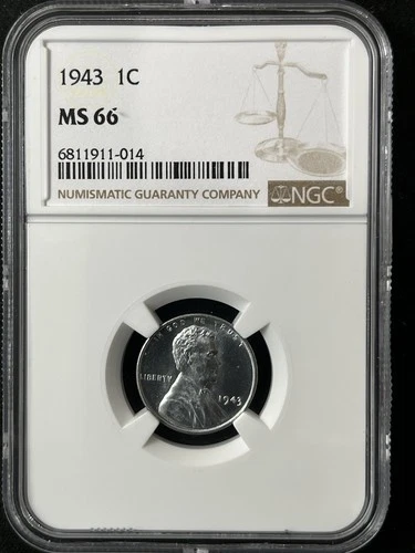 1943  1C Lincoln Wheat One Cent  NGC MS66  6811911-014