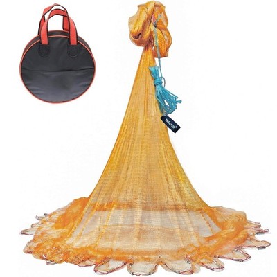Nylon Multfilament Cast Net, American Style Hand Throwing Fishing Net with Zi...