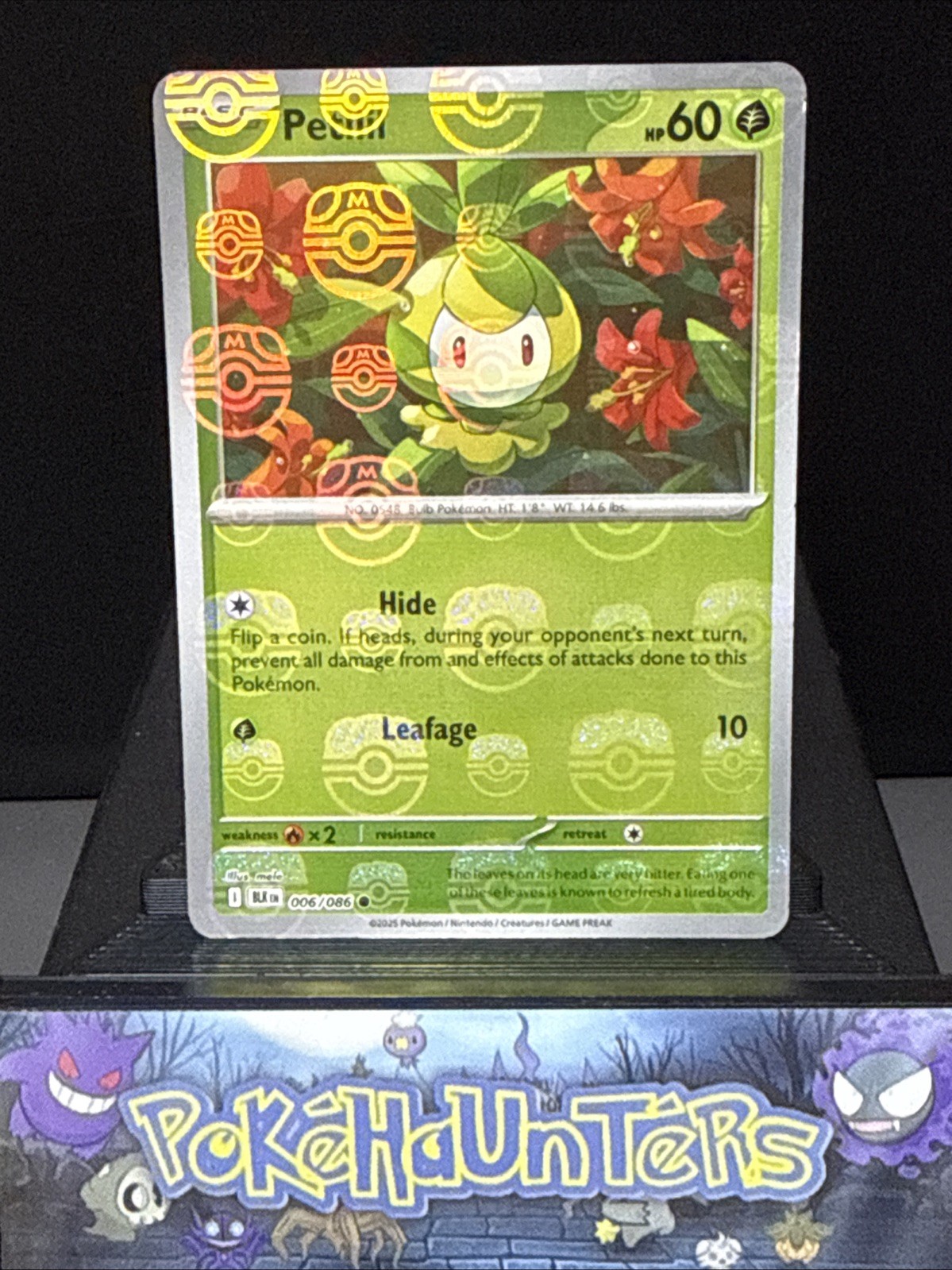 Pokemon Card Petilil 006/086 Masterball Reverse Holo Black Bolt Near Mint