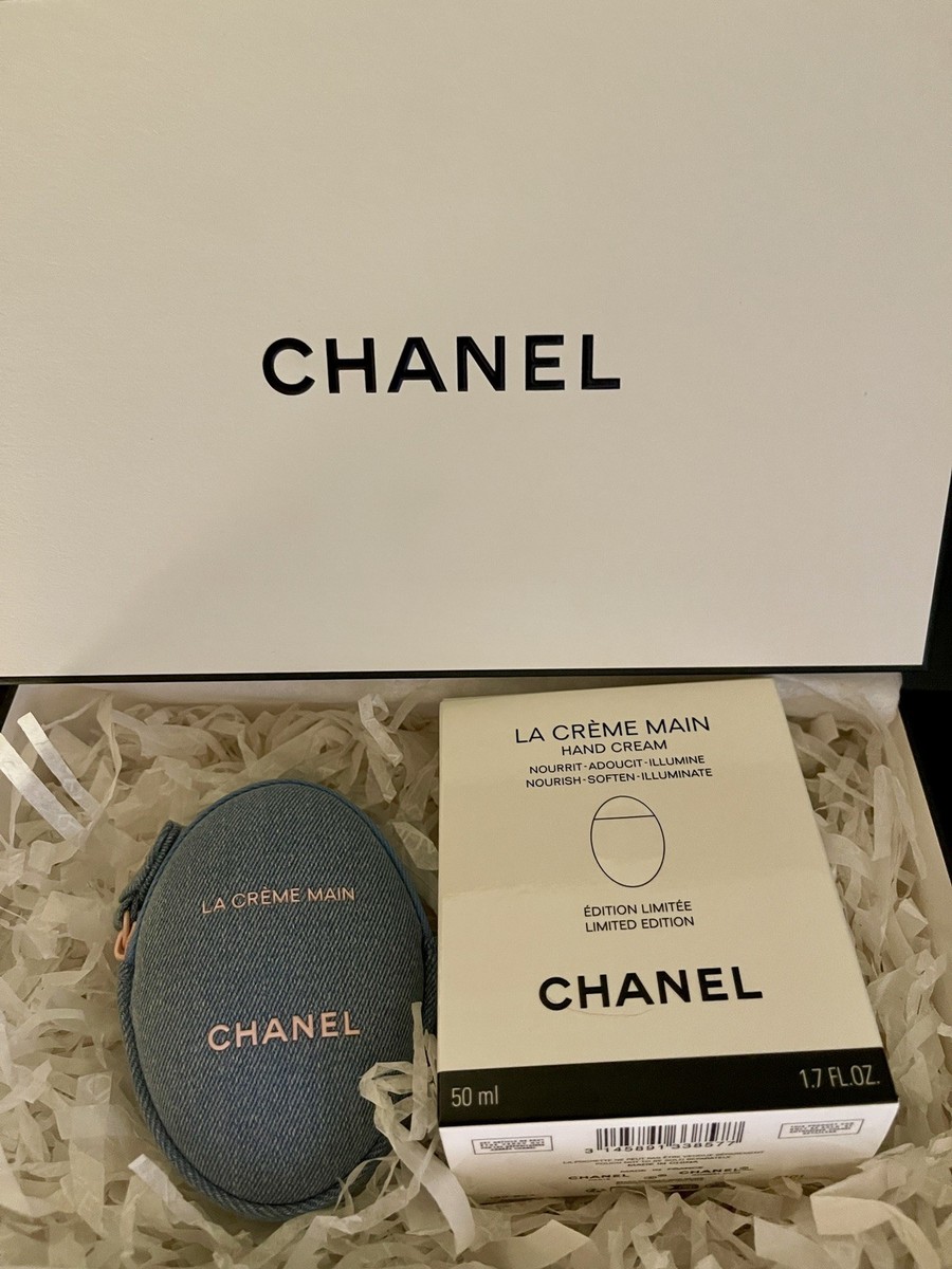 CHANEL LA CRÈME MAIN Hand & Nail Cream + Denim Pouch Limited DENIM