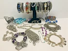 Bracelets Lot Of 40 Vintage To Now Silver Tone Variety Of Styles Costume Jewelry