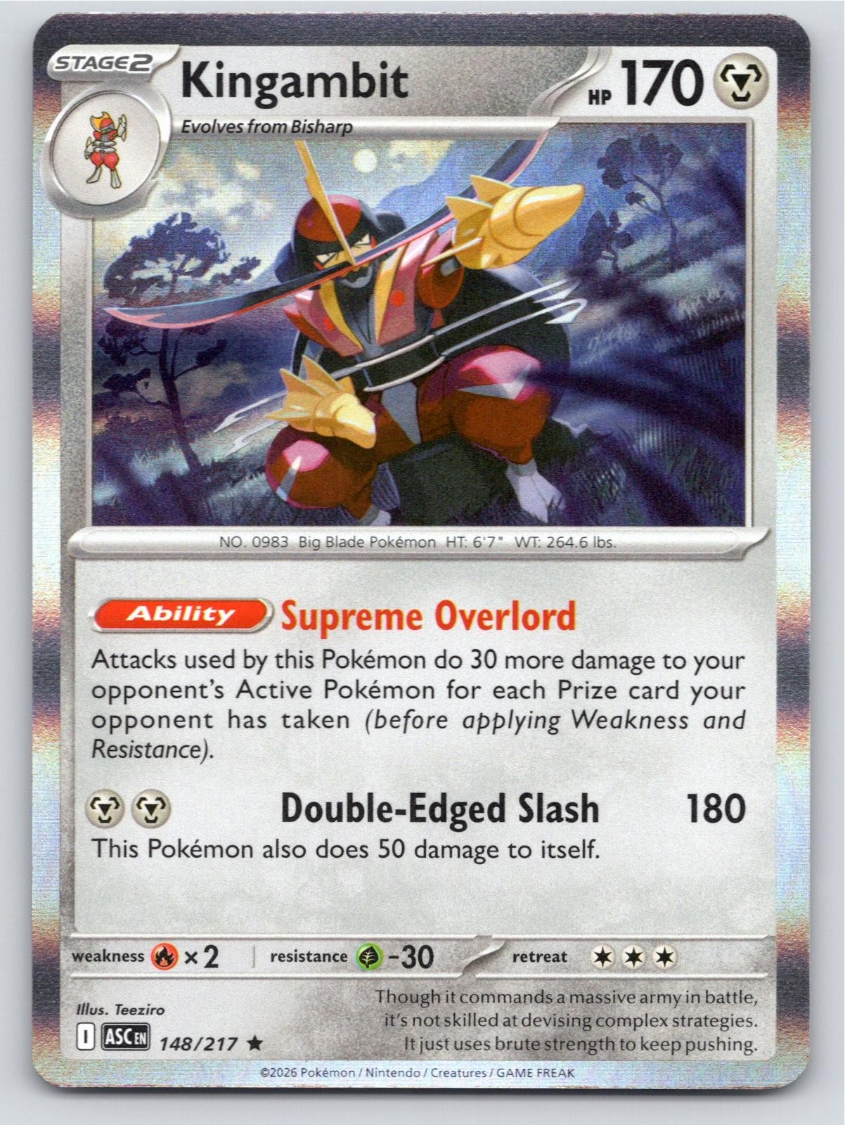 2026 KINGAMBIT ASCENDED HEROES 148/217 HOLO RARE NM A52006 FREE S&H