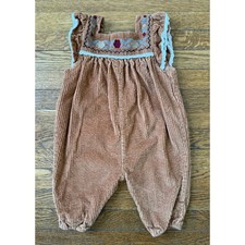Zara Girls' Embroidered Corduory Romper Size 9-12 Months