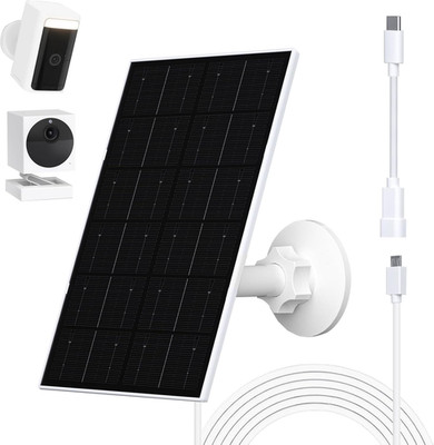 4W Solar Panel for WYZE Camera, USB-C & Micro USB Adapter, 9.8Ft Cable, IP66 Wat