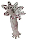 Vintage Murano Opal White & Pink  Art Glass Floral Head Vase H32cm Centrepiece