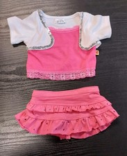 Build-A-Bear Pink & White Top & Skirt, Beautiful & Minty! Free Ship!