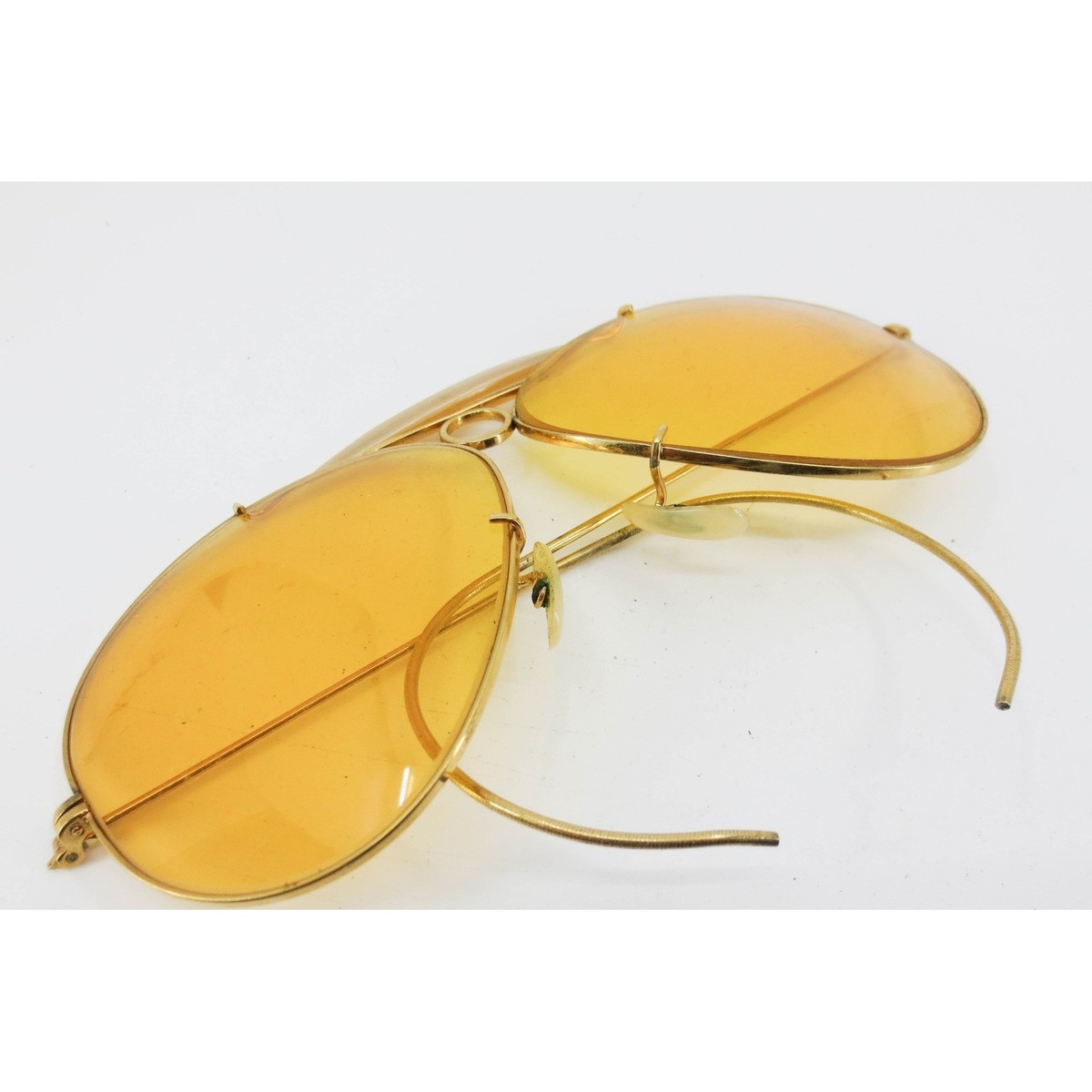 ⑱Ray-Ban　ClassicL shooter Vintage B&L Ray-Ban Kalichrome Shooter Sunglasses Gold Bullet Hole