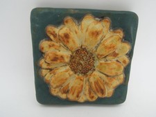 Sara Frank Iguanaworks Art Pottery 4" Sunflower Tile