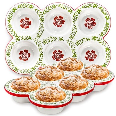 Hiceeden 2 Pack Ceramic Muffin Pans, 6 Cup Non-Stick Muffin Tin Cupcake Pan, ...