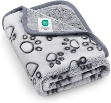 Luciphia Premium Soft Dog Blanket for Small Medium Large M 30"x20" , Grey Paw