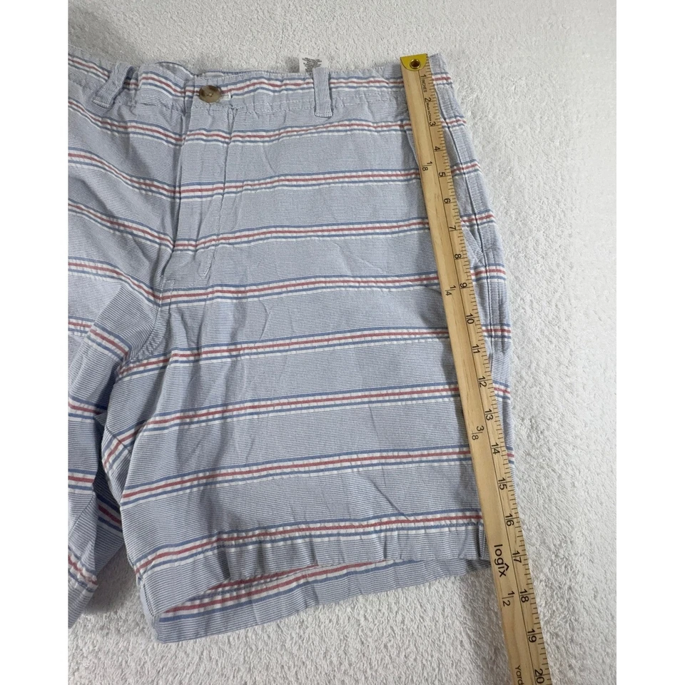 Pantalones Cortos Vinyard Vines Para Hombre 35 Azul Rayas 7" Entrepierna Verano Algodón Preppy Playa Foto 4 de 4