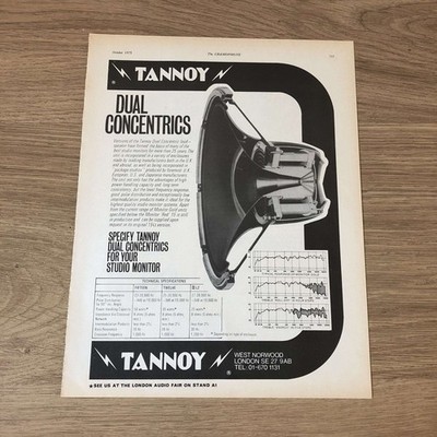 GRAM166 MAGAZINWERBUNG 11X8 TANNOY DUAL CONCENTRICS