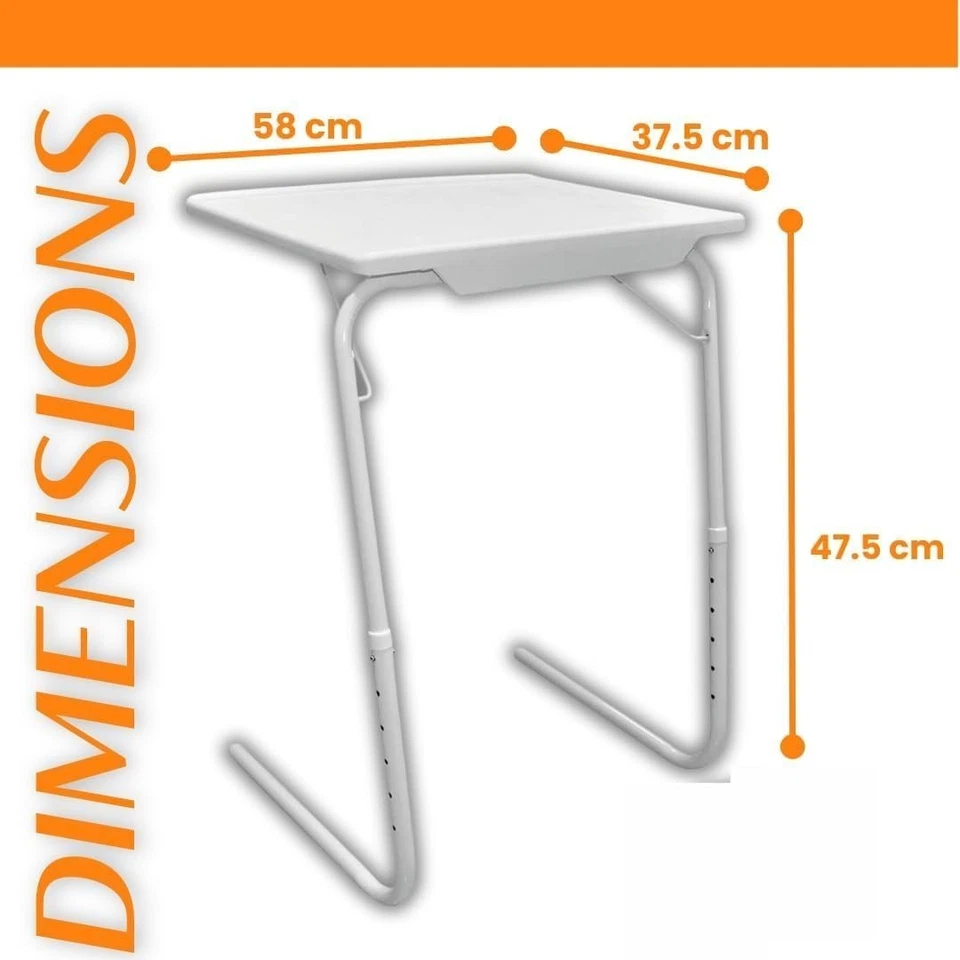 ADJUSTABLE TABLE MATE PORTABLE TV DINNER LAPTOP TRAY FOLDING DESK SOFA BED - Image 4 of 4