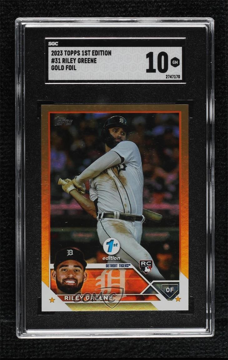 2023 Topps Series 1 1st Edition Gold Foil Riley Greene #31 SGC 10 GEM 1bk5