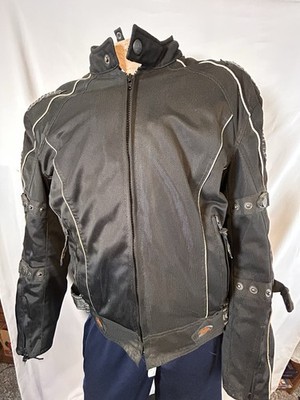 XElement Mens Motorcycle Jacket XL Black Mesh Lining Guardian X-Armor