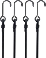 72 Inch 180 Lbs Real Heavy Duty Bungee Cords with Rust Resistant Steel Hooks