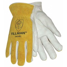 Tillman 1414M Leather Drivers Gloves, Top Grain/Split Cowhide, Unlined, Rolled