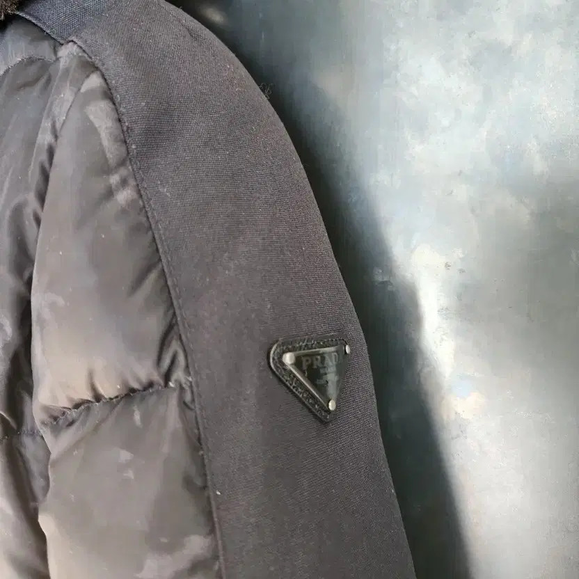 Prada Authentic Triangular Logo Down Puffer Jacke… - image 1
