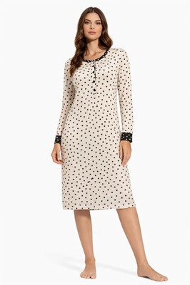 Lormar Nachthemd Viskose Stretch gepunktet Art. 634087