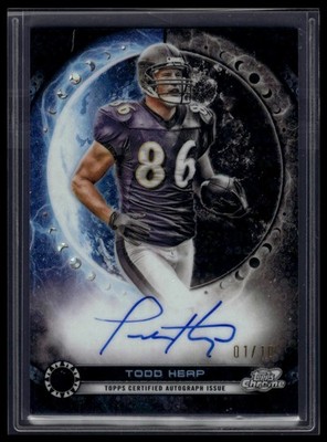 2024 Topps Chrome Cosmic #EQA-TH Todd Heap Equinox Auto Black Eclipse /10