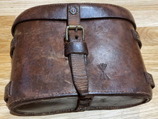 WW1 Vintage Leather W.H Whisson Prismatic Binoculars Case No 3 - DATED 1918