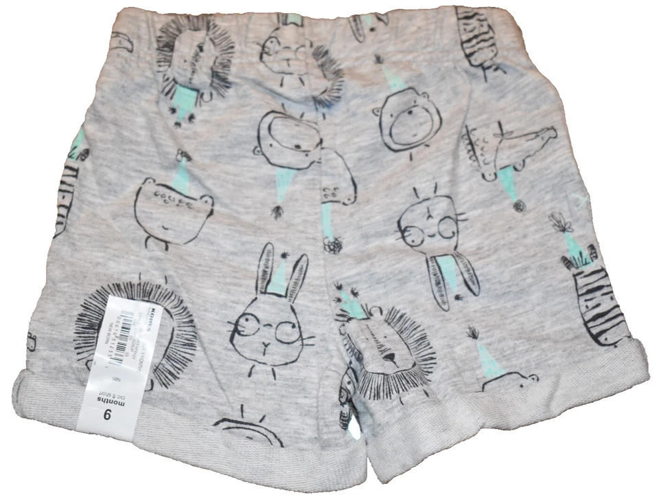 Pantalones Cortos K3 NUEVOS CON ETIQUETAS JUMPING BEANS Niños 9M 6-9M Gris Safari Tejido Foto 2 de 3