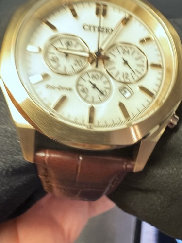 NEU Citizen CA4593-15A Eco-Drive Chronograph Datum Lederband 41MM Herrenuhr - Bild 2 von 17