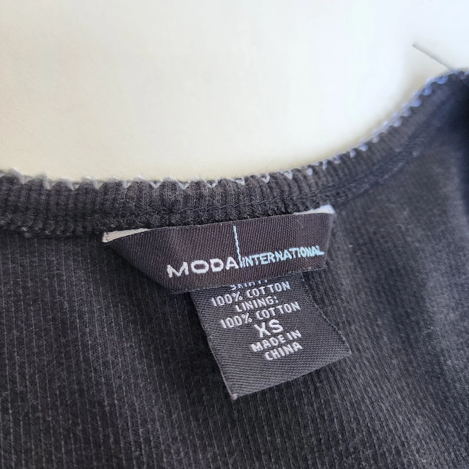 Moda International Knit Racer Back Tank Dress Crochet Skirt Black Victoria’s XS - Image 2 of 4