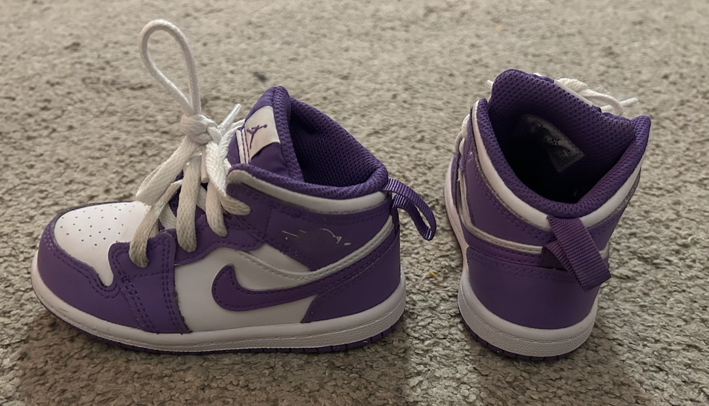 Nike Air Jordan AJ1 Mid Purple Venom White Shoes DQ8425-511