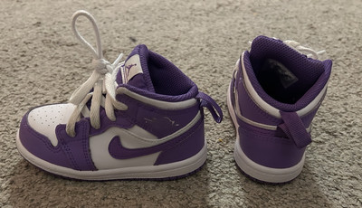 Nike Air Jordan AJ1 Mid Purple Venom White Shoes DQ8425-511