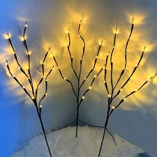 3-Pack 60-LEDs Lighted Artificial Brown Twig Tree Branch USB Plug In Warm
