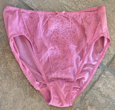 Wacoal Med Mauve Rose RETRO Chic Chantilly Lace Hi Cut Brief Panties 841186 NEW