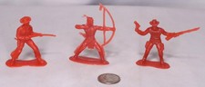 Lot Of 3 Vintage Unbranded Cowboy And Indian Animal Plastic Toys