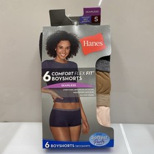 Hanes Women's 6pk Comfort Flex Fit Seamless Boy Shorts - Size Small Damage Box