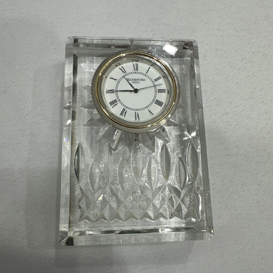 Waterford Crystal Lismore Small Clock, 4.5” High - New Battery - Working Ok - Image 2 of 4