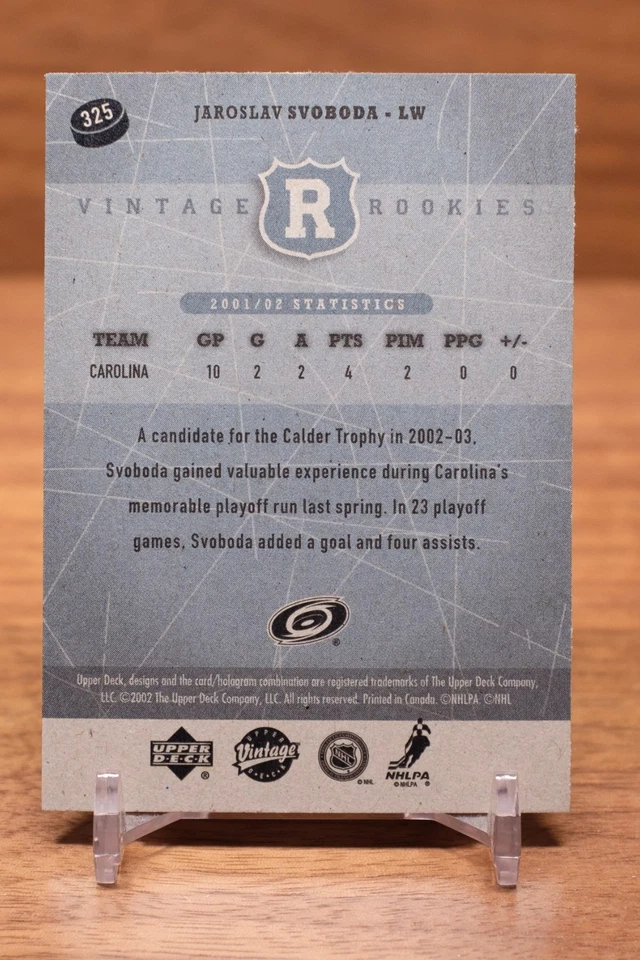 2002-03 Upper Deck Vintage - Vintage Rookies Jaroslav Svoboda #325 - Image 2 of 2