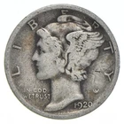 VG+ 1920-D Mercury 90% Silver Dime *7602