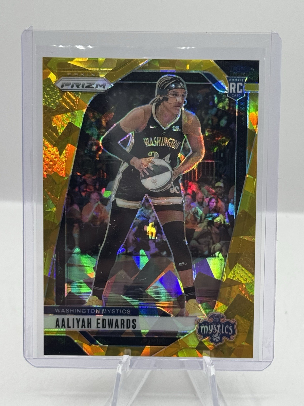 Aaliyah Edwards Gold Ice Prizm RC 07/10 2024 Panini Prizm #70 Washington Mystics