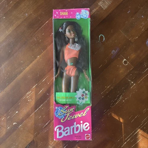 Vintage 1993 Mattel Barbie Sun Jewel Shani African American Doll box is damaged