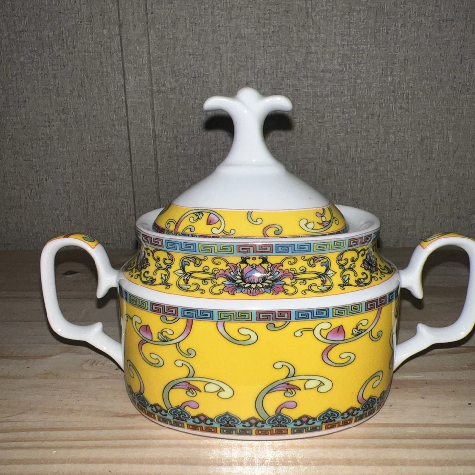 Gracie China Yellow Dynasty Sugar Bowl With Matching Lid, Nice Vintage Set - image 3 of 4