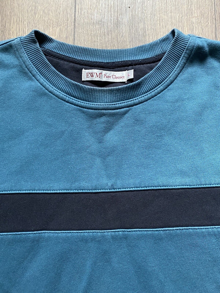 Sweat Homme EWM Pure Classics - Bleu Coton - Taille L - Très Bon état