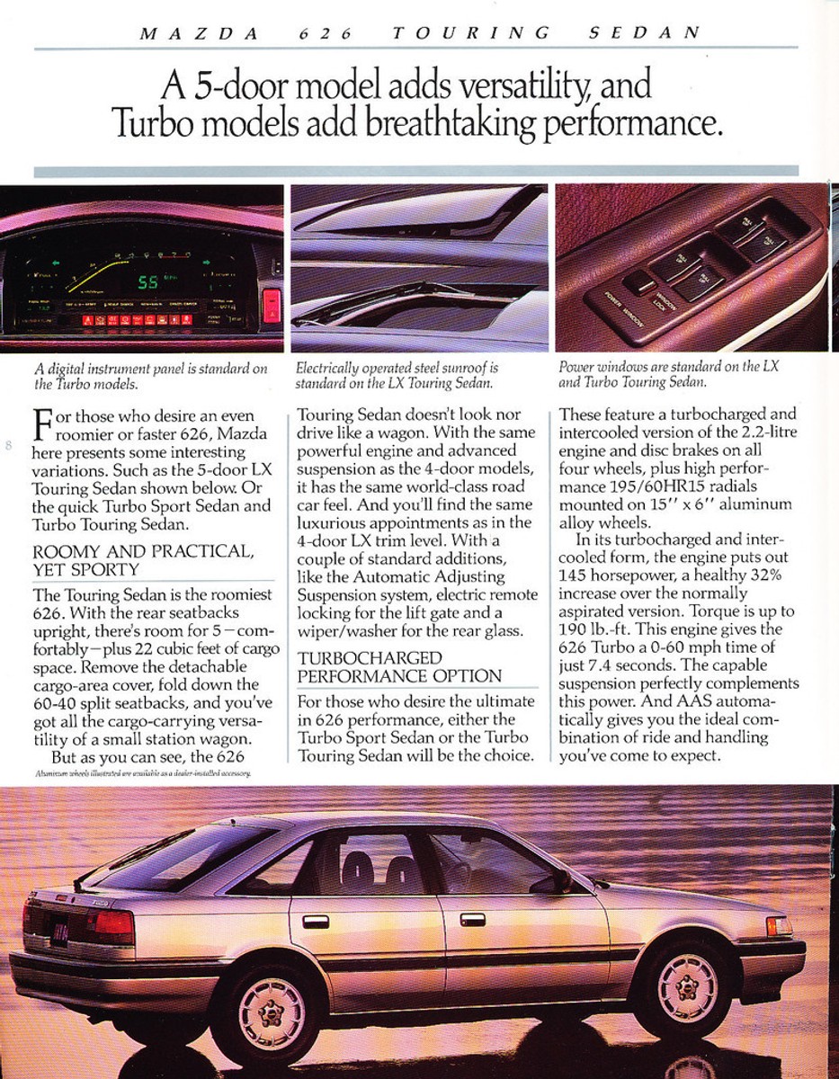 1988 Mazda 626 and Turbo 14-page Original Canada Car Sales