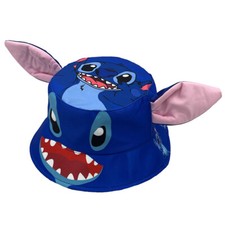 Cute Stitch Full Print Summer Sunscreen Bucket Hat Kid Fisherman Cap Girl Boy