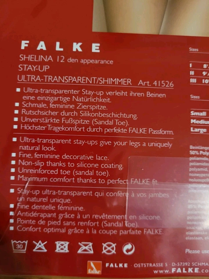 Brillo ultra transparente Falke Shelina 12 Stay Up.  Elige talla/color  Foto 4 de 4