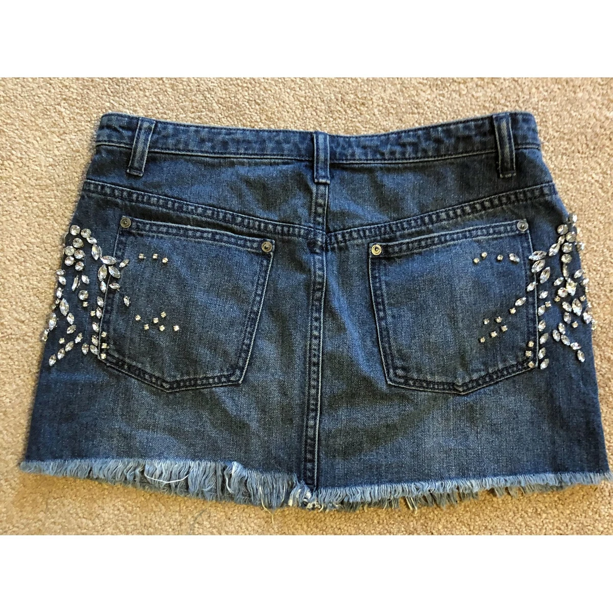 Shine Bright Rhinestone Shorts - Denim